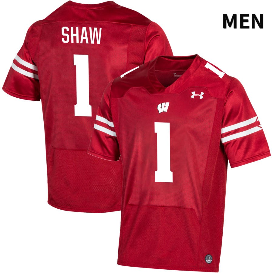 Wisconsin Badgers Men's #1 Jay Shaw NCAA Under Armour Authentic Red NIL 2022 College Stitched Football Jersey MO40O73UE